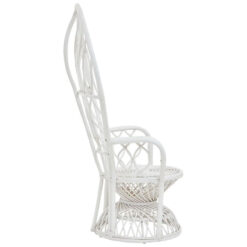 Boho Natural White Rattan Peacock Armchair Accent Chair Statement Chair