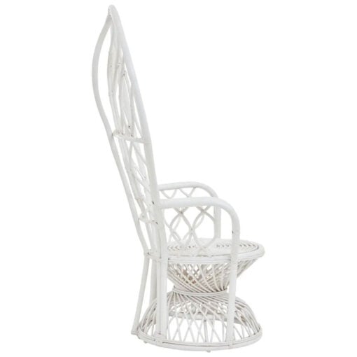 Boho Natural White Rattan Peacock Armchair Accent Chair Statement Chair