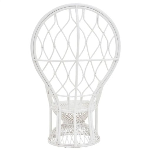 Boho Natural White Rattan Peacock Armchair Accent Chair Statement Chair