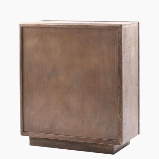 Boho Rustic Grey Solid Mango Wood Carved Mandala 2 Door Cabinet Sideboard