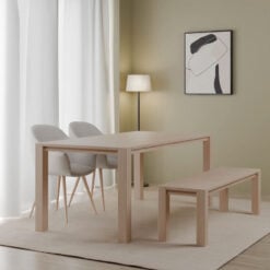 Boho Rustic Light Solid Mango Wood 6 Seater Dining Table 180cm