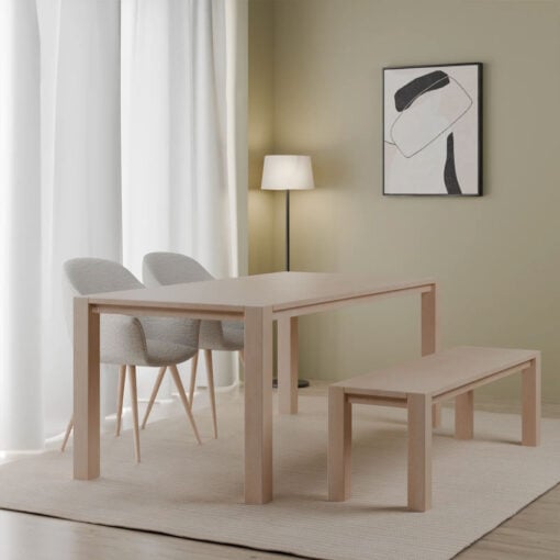 Boho Rustic Light Solid Mango Wood 6 Seater Dining Table 180cm