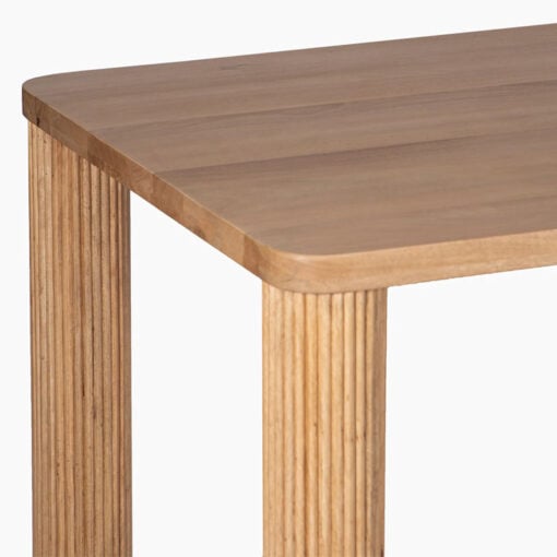 Boho Rustic Light Solid Mango Wood 6 Seater Dining Table With Carved Legs 150cm