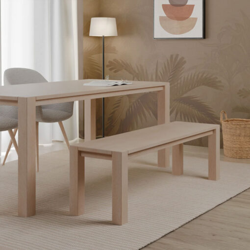 Boho Rustic Light Solid Mango Wood Backless Dining Bench 140cm