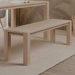 Boho Rustic Light Solid Mango Wood Backless Dining Bench 140cm