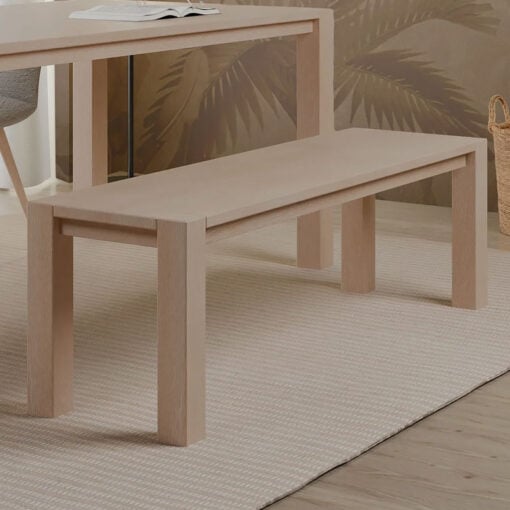 Boho Rustic Light Solid Mango Wood Backless Dining Bench 140cm