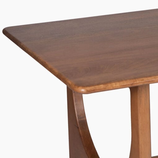 Boho Rustic Light Walnut Finish Solid Mango Wood 6 Seater Dining Table 180cm