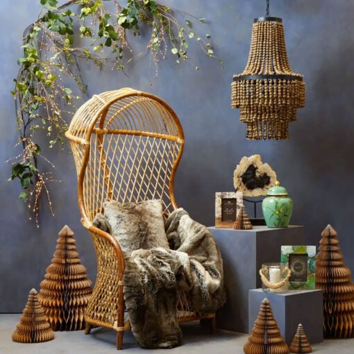 Boho Rustic Natural Rattan Dome Accent Chair Armchair