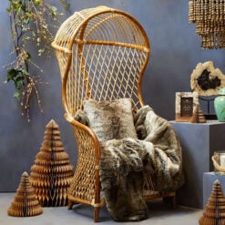 Boho Rustic Natural Rattan Dome Accent Chair Armchair