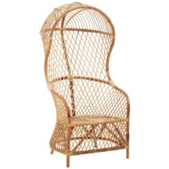 Boho Rustic Natural Rattan Dome Accent Chair Armchair