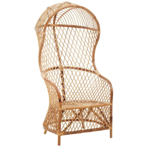 Boho Rustic Natural Rattan Dome Accent Chair Armchair