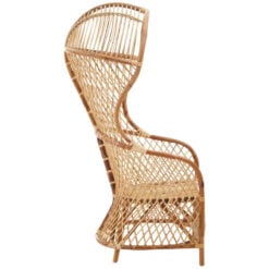 Boho Rustic Natural Rattan Dome Accent Chair Armchair
