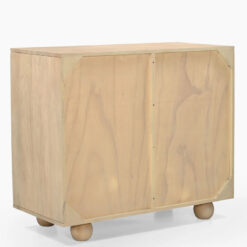 Boho Rustic Solid Light Mango Wood And Rattan Cane 2 Door Cabinet Sideboard