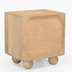 Boho Rustic Solid Light Mango Wood And Rattan Cane 2 Drawer Bedside Cabinet Side Table