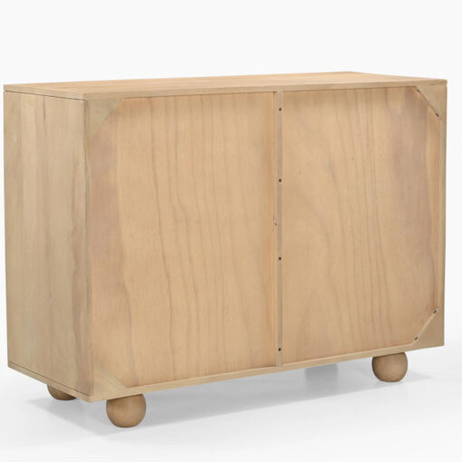 Boho Rustic Solid Light Mango Wood And Rattan Cane 6 Drawer Chest Of Drawers