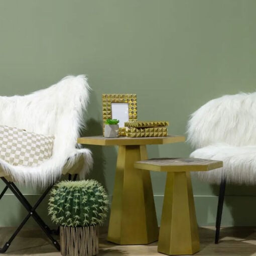Boho White Faux Sheepskin Fur Butterfly Foldable Chair With Black Metal Legs