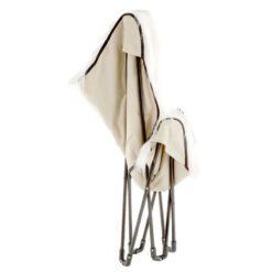 Boho White Faux Sheepskin Fur Butterfly Foldable Chair With Black Metal Legs