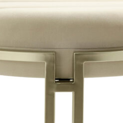 Cream Velvet And Champagne Gold Metal Tufted Vanity Bedroom Hallway Bench Ottoman 120cm