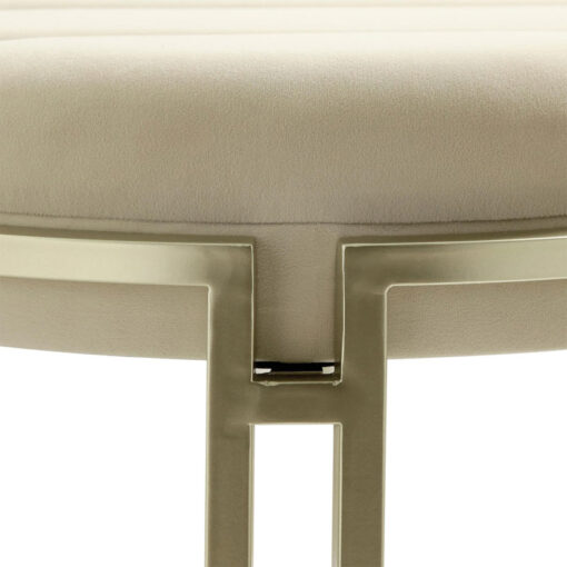 Cream Velvet And Champagne Gold Metal Tufted Vanity Bedroom Hallway Bench Ottoman 120cm