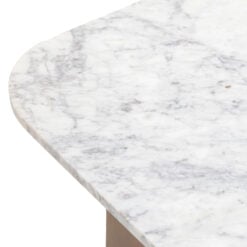Gold Metal And White Marble Large Rectangular Round Corners Low Coffee Table 120cm