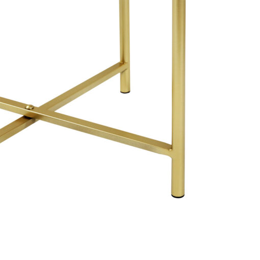 Gold Metal And White Marble Round Side Table End Table 55cm