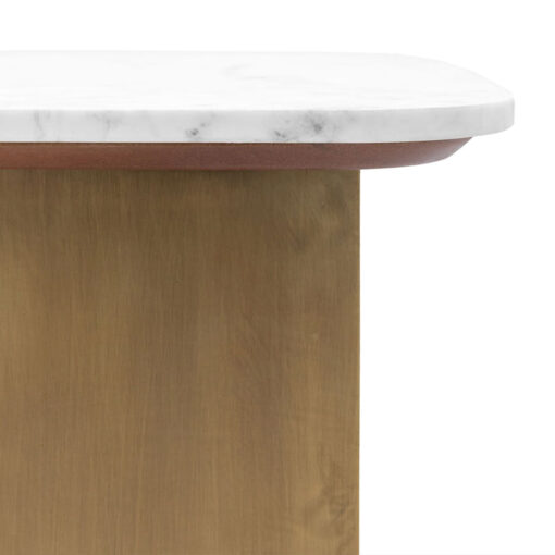 Gold Metal And White Marble Square Round Corners Side Table End Table