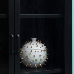 Industrial Black Metal 2 Glass Door 1 Shelf Display Cabinet Shelving Unit 150cm