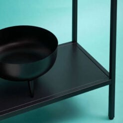 Industrial Black Metal 2 Glass Door 1 Shelf Display Cabinet Shelving Unit 150cm