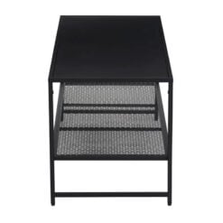 Industrial Black Metal 2 Tier Rectangular Coffee Table 102cm