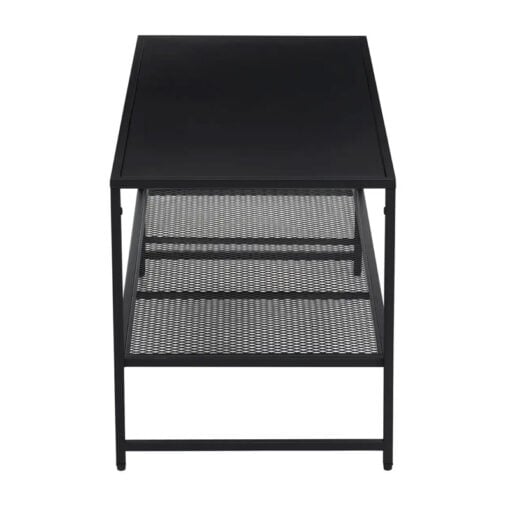 Industrial Black Metal 2 Tier Rectangular Coffee Table 102cm