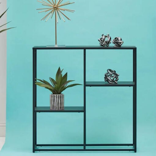 Industrial Black Metal 3 Tier Open Freestanding Shelving Unit Bookcase 81cm