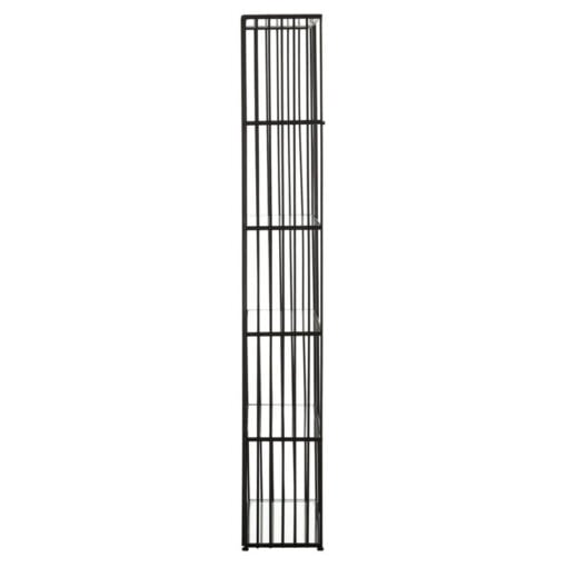 Industrial Black Metal And Glass 5 Tier Large Open Shelving Unit Bookcase 179cm