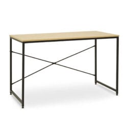 Industrial Black Metal And Yellow Wood Desk