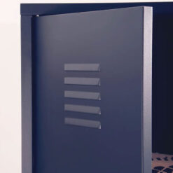 Industrial Locker Style Black Metal 2 Door Wardrobe 180cm
