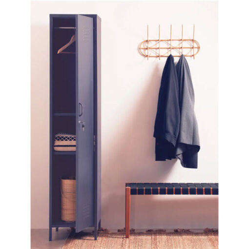 Industrial Locker Style Grey Metal 1 Door Tall Storage Cabinet 180cm