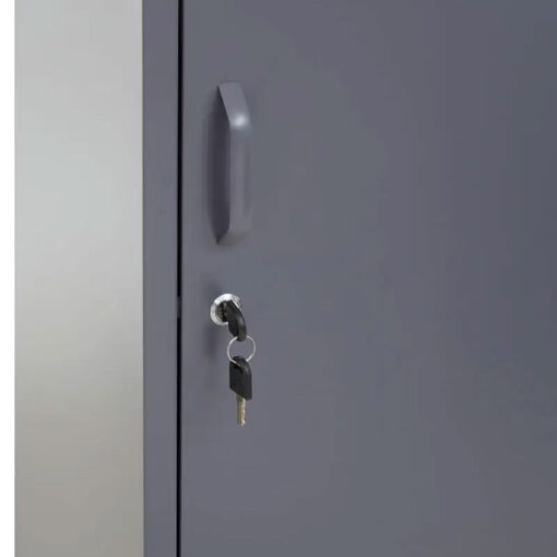 Industrial Locker Style Grey Metal 1 Door Tall Storage Cabinet 180cm