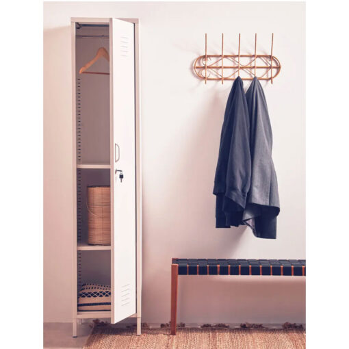 Industrial Locker Style White Metal 1 Door Tall Storage Cabinet 180cm