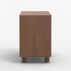 Japandi Boho Rustic Solid Dark Walnut Mango Wood And Burl Wood 2 Door Cabinet Sideboard 100cm