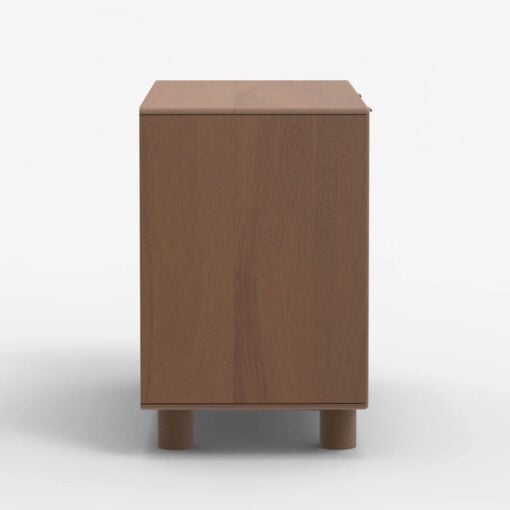Japandi Boho Rustic Solid Dark Walnut Mango Wood And Burl Wood 2 Door Cabinet Sideboard 100cm