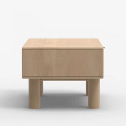Japandi Boho Rustic Solid Light Mango Wood And Burl Wood 1 Drawer 2 Tier Coffee Table 100cm