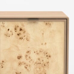 Japandi Boho Rustic Solid Light Mango Wood And Burl Wood 2 Door Cabinet Sideboard 100cm
