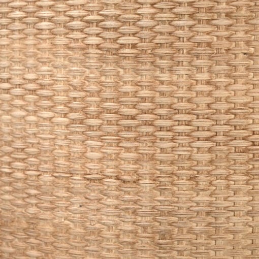 Japandi Boho Solid Light Mango Wood And Rattan Cane Round 2 Drawer Bedside Cabinet Side Table