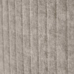 Large Taupe Linen And Natural Wood Hallway Bedroom Storage Bench Ottoman 122cm