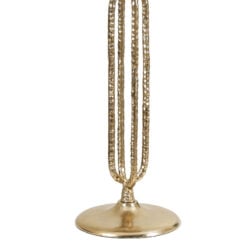 Open Frame Pedestal Antique Gold Textured Metal Side Table End Table