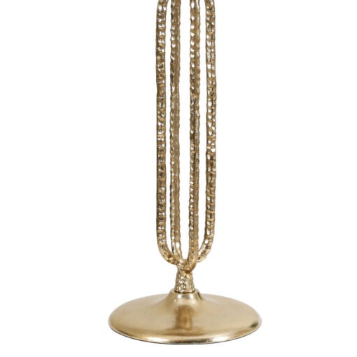 Open Frame Pedestal Antique Gold Textured Metal Side Table End Table