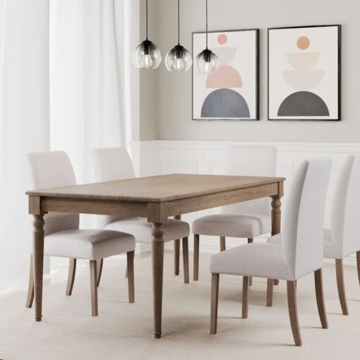 Rustic Country Farmhouse 6-8 Seater Solid Mango Wood Dining Table 180cm