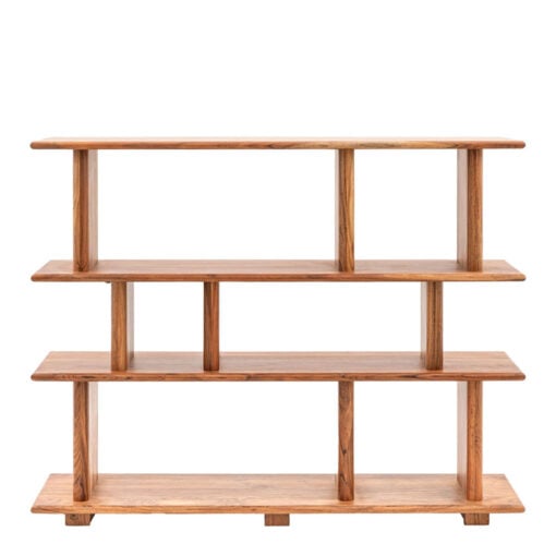 Rustic Country Farmhouse Solid Acacia Wood 4 Tier Open Display Shelving Unit Bookcase