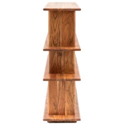Rustic Country Farmhouse Solid Acacia Wood 4 Tier Open Display Shelving Unit Bookcase