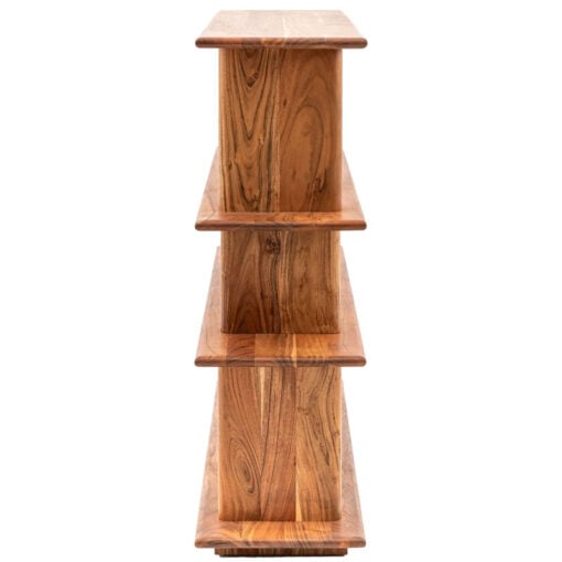 Rustic Country Farmhouse Solid Acacia Wood 4 Tier Open Display Shelving Unit Bookcase