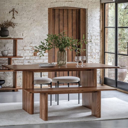 Rustic Country Farmhouse Solid Acacia Wood 6 Seater Dining Table 180cm